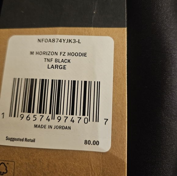 NEW The North Face Horizon Men Jacket Adult L Gray Logo Hoodie Fleece Full Zip - Picture 5 of 11